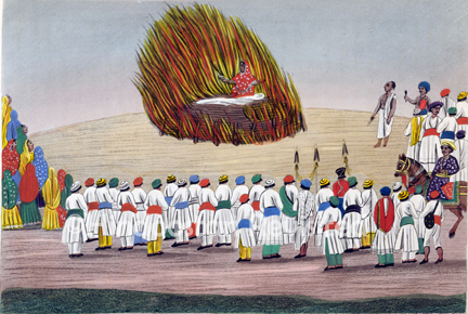 /data/Original Prints/Religious/A BRAHMAN - HINDOO - WOMAN SITTING ON HER HUSBAND S BONFIRE - A SATI.jpg